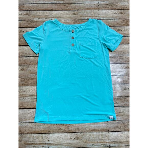 Love and Grow Seafoam Bamboo Henley Shirt 8y - Picture 1 of 4